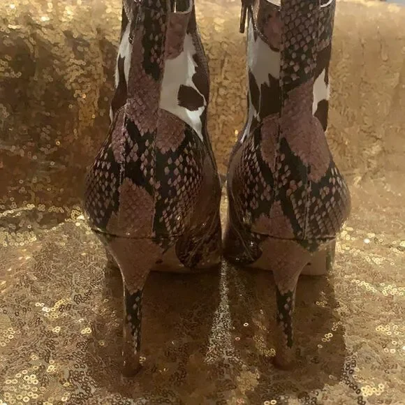 Gianni Bini Ezlee Snake Cow Print Ankle Boots & Booties